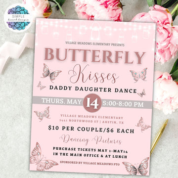 butterfly kisses dance flyer with decorations